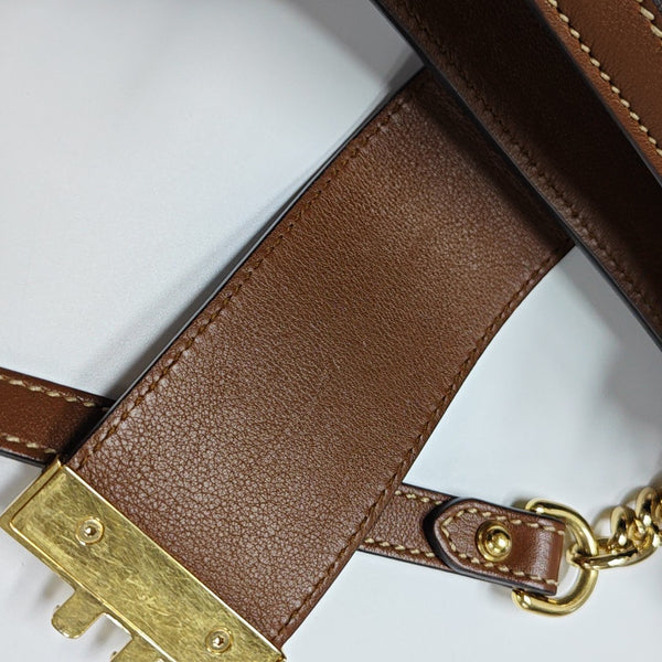 Padlock Medium Monogram Coated Canvas Beige