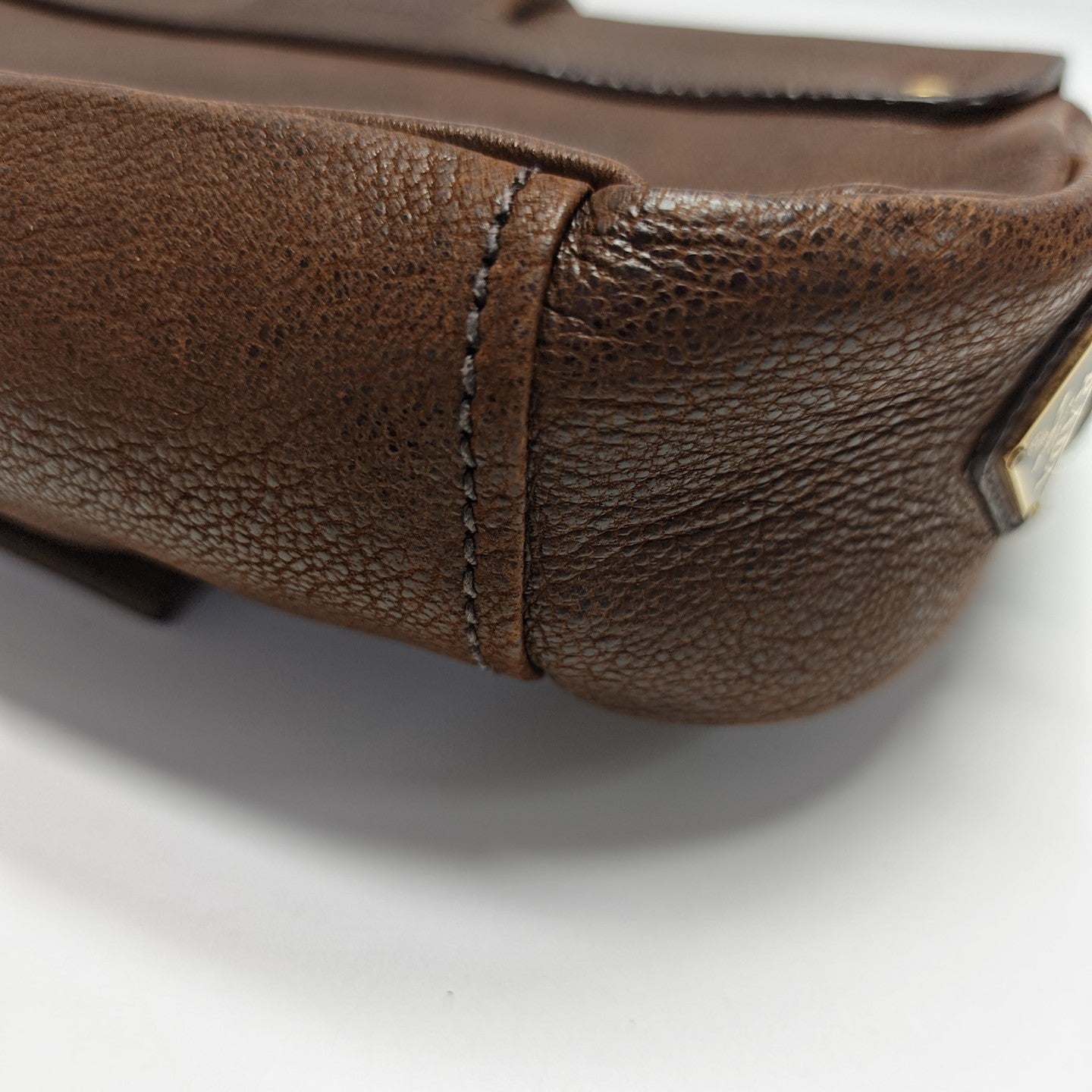 Calfskin Top Handle Bag Brown