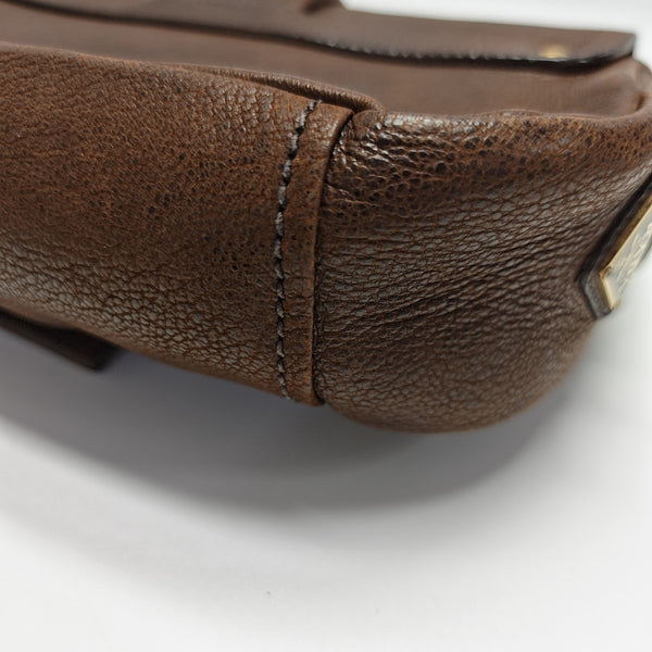 Calfskin Top Handle Bag Brown