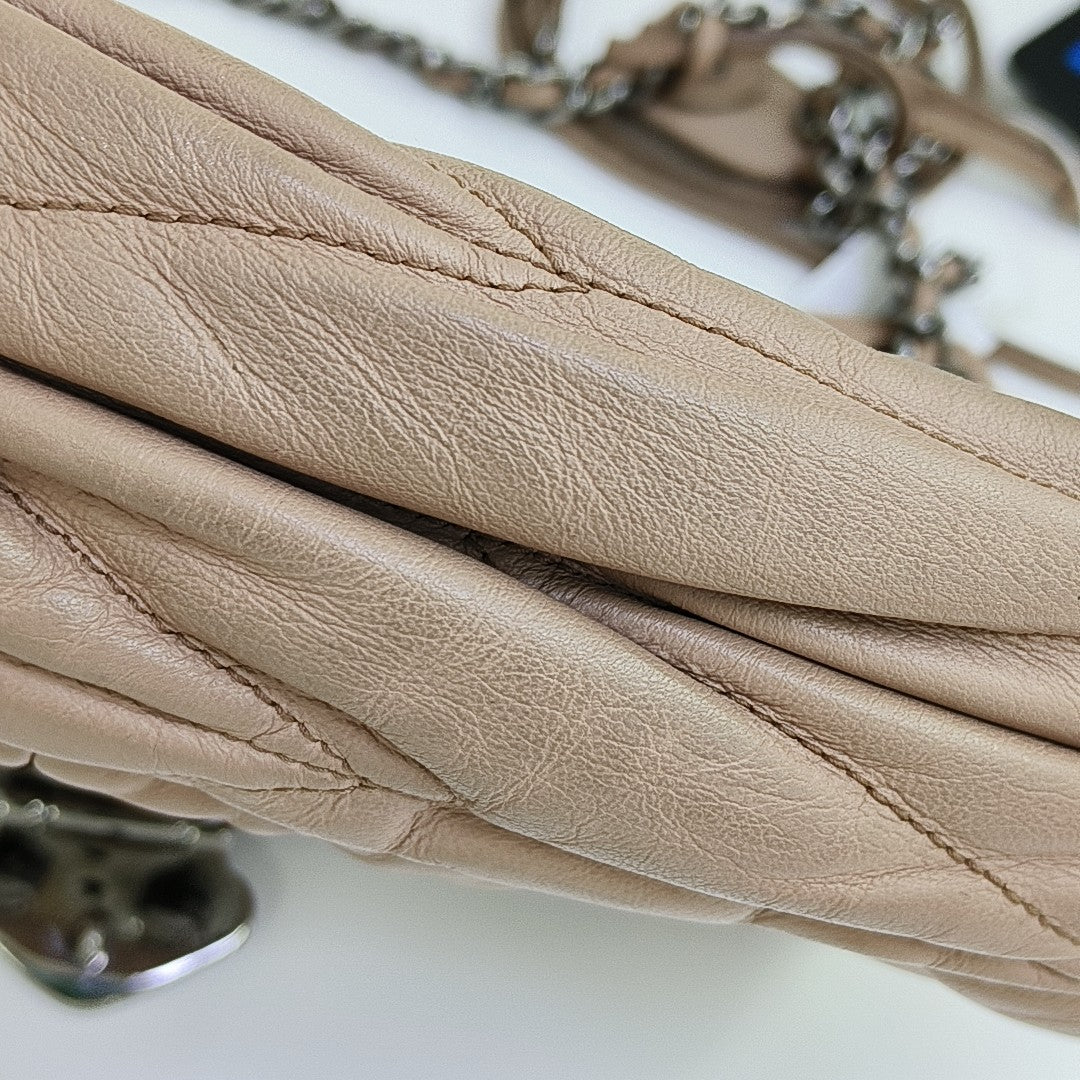 Lambskin Shoulder Bag Brown