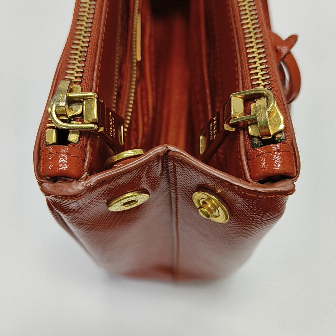 Galleria Small Saffiano Calfskin Orange