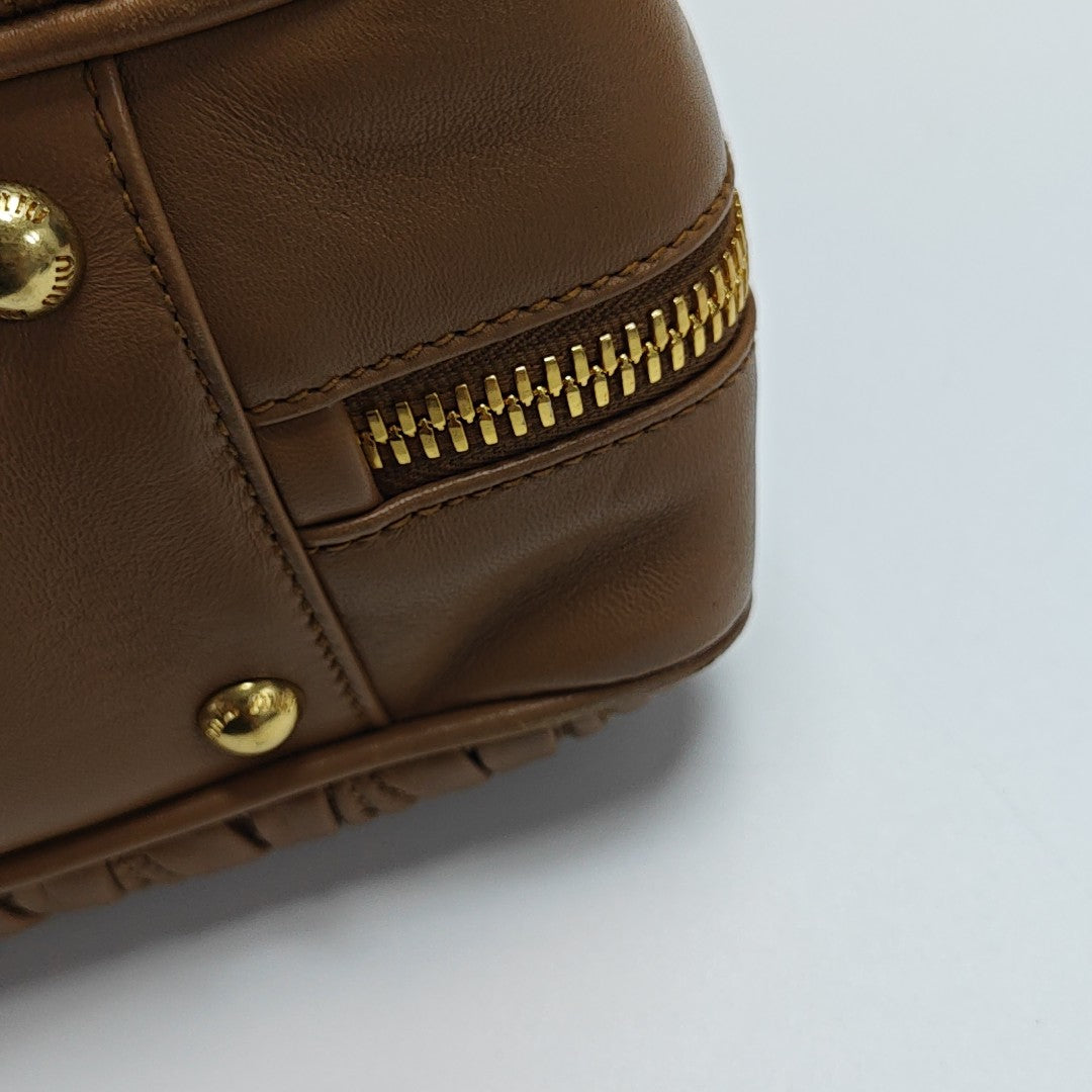 Arcadie Matelassé Large Quilted Lambskin Brown