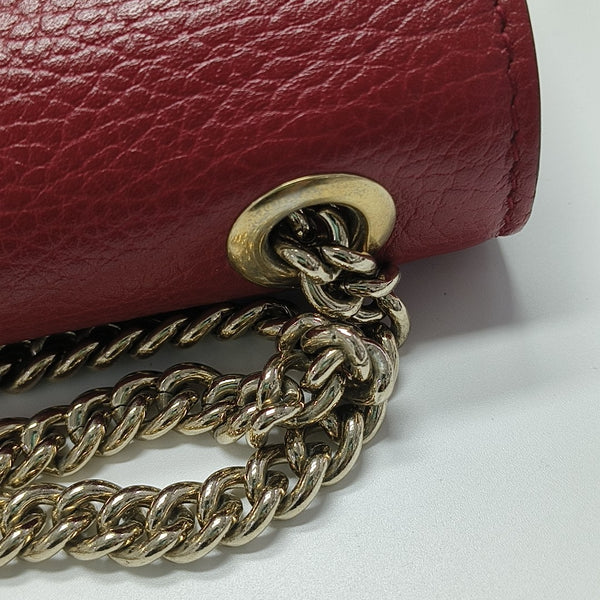Interlocking G Small Calfskin Red