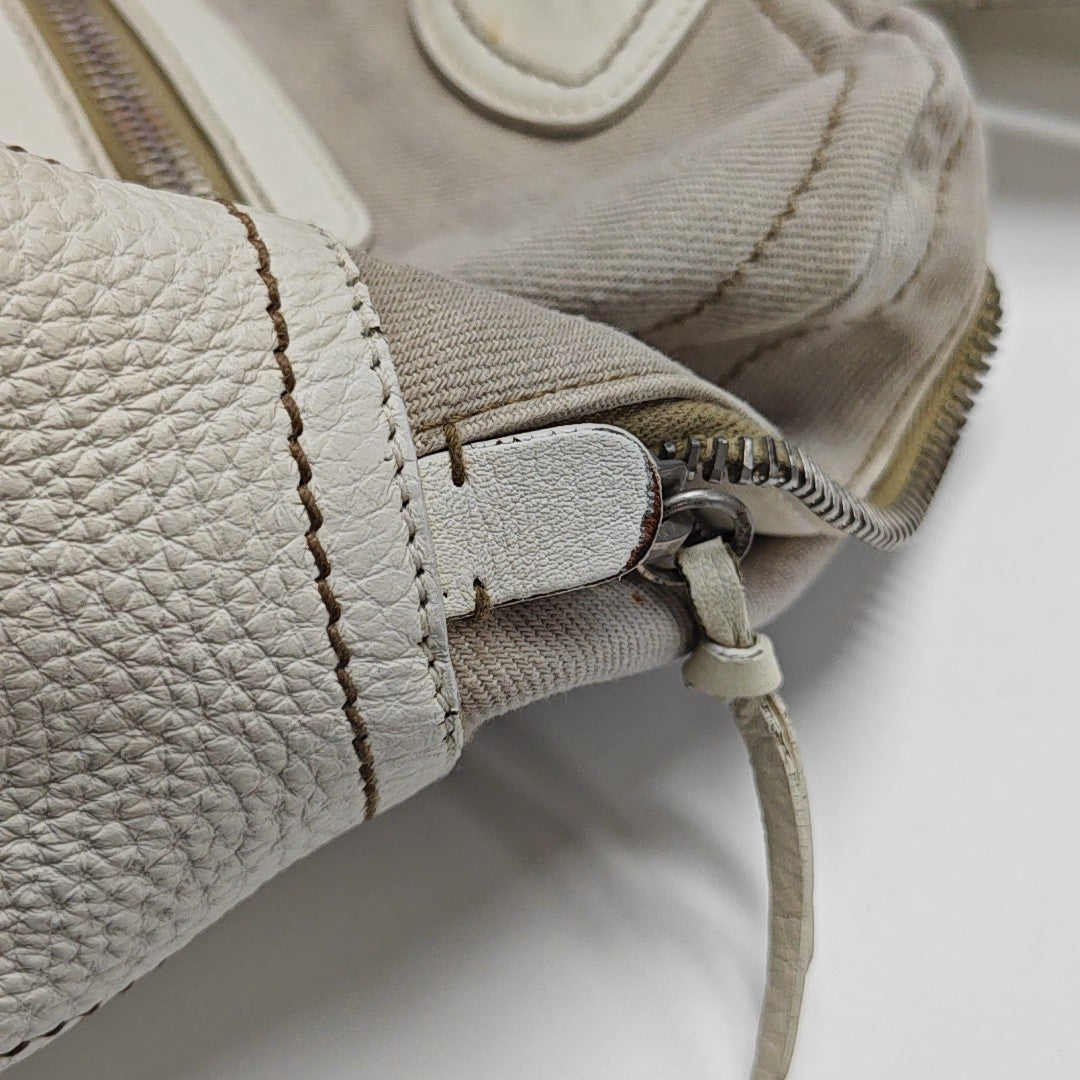 Canvas Top Handle Bag Beige