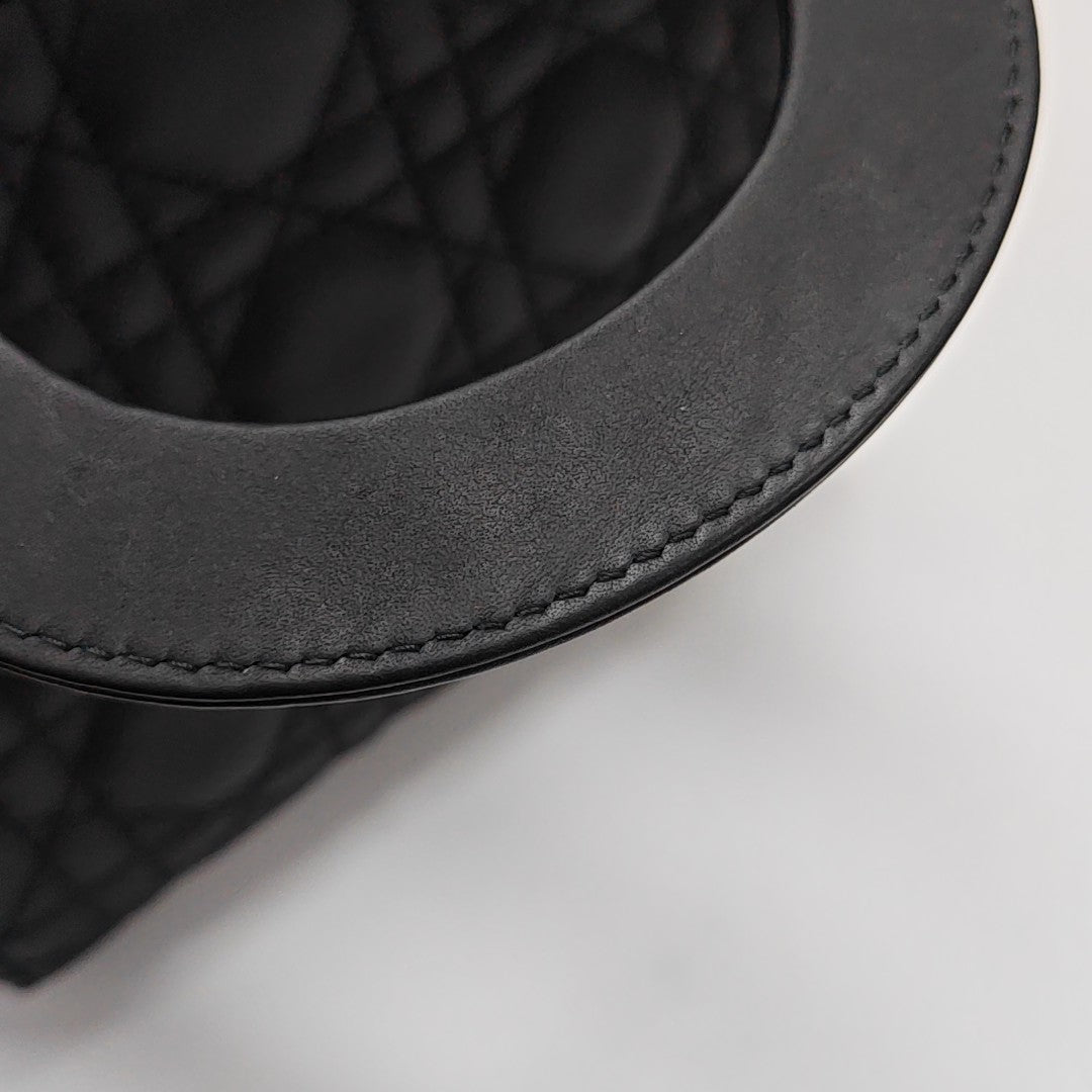 Lady Dior Mini Cannage Calfskin Black