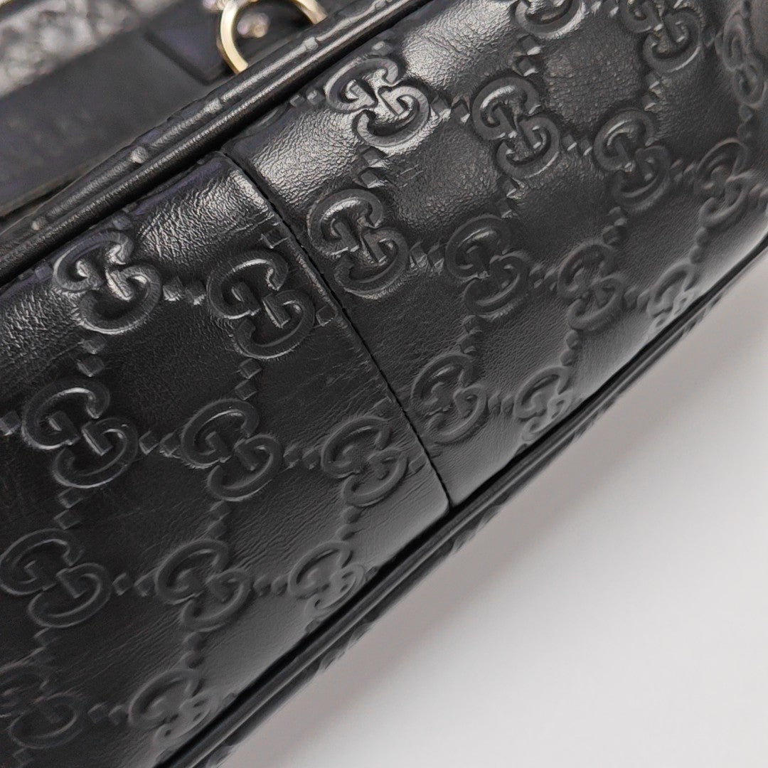 Monogram Calfskin Shoulder Bag Black