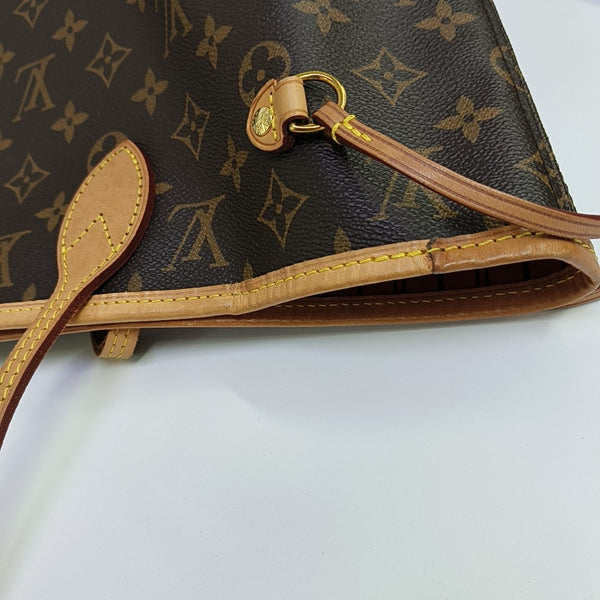 NEVERFULL MM Monogram Coated Canvas Brown
