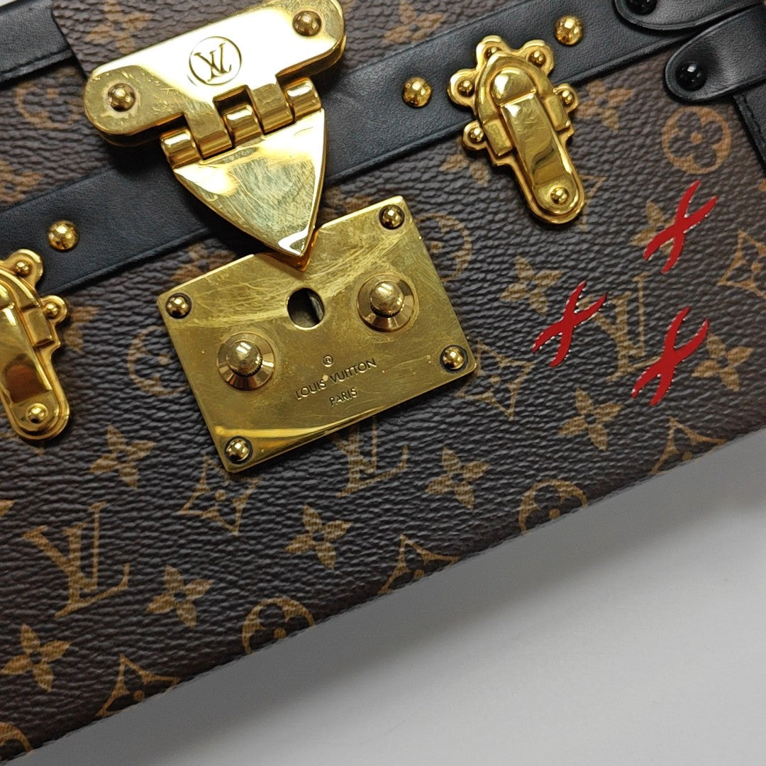 PETITE MALLE Monogram Coated Canvas Brown