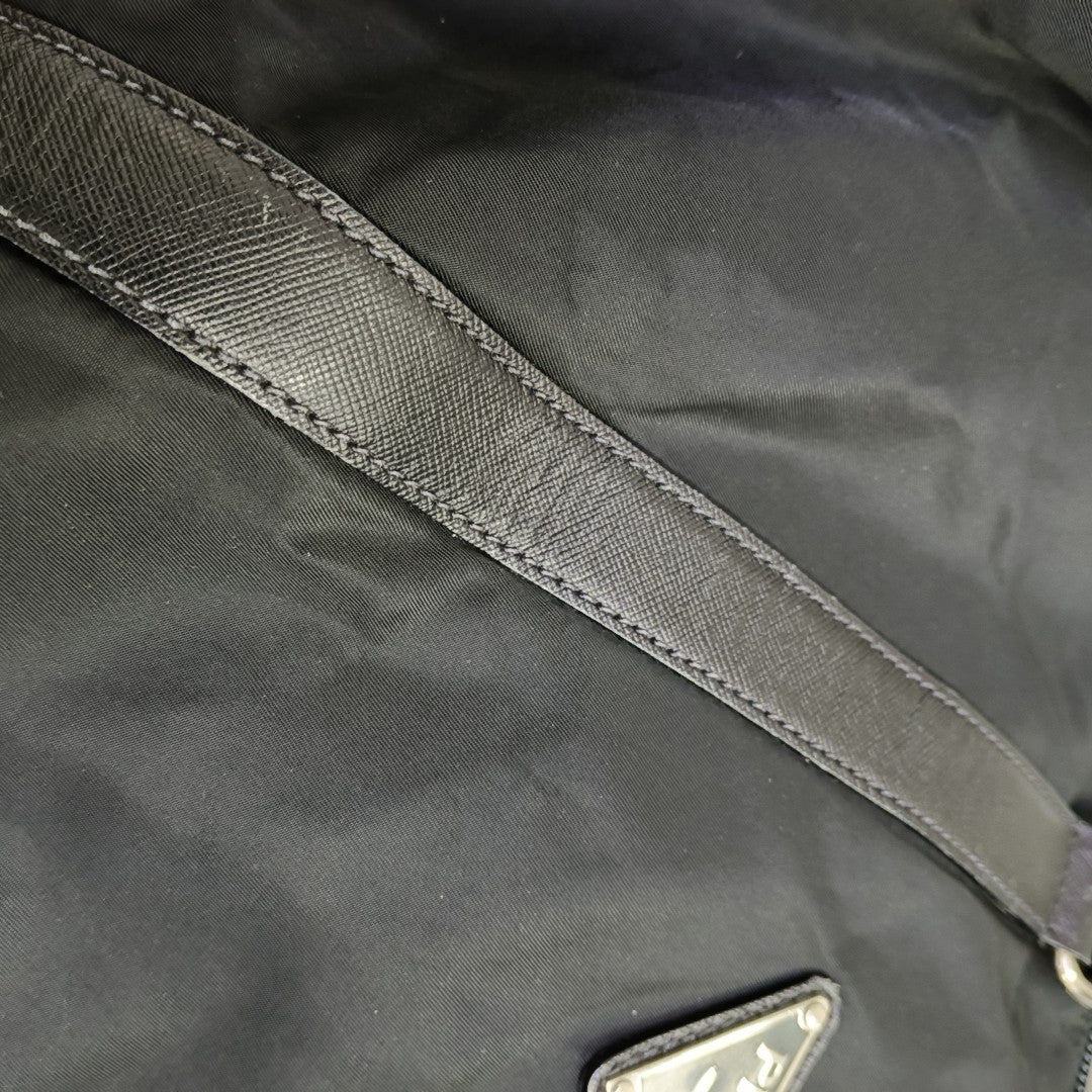 Nylon Top Handle Bag Black