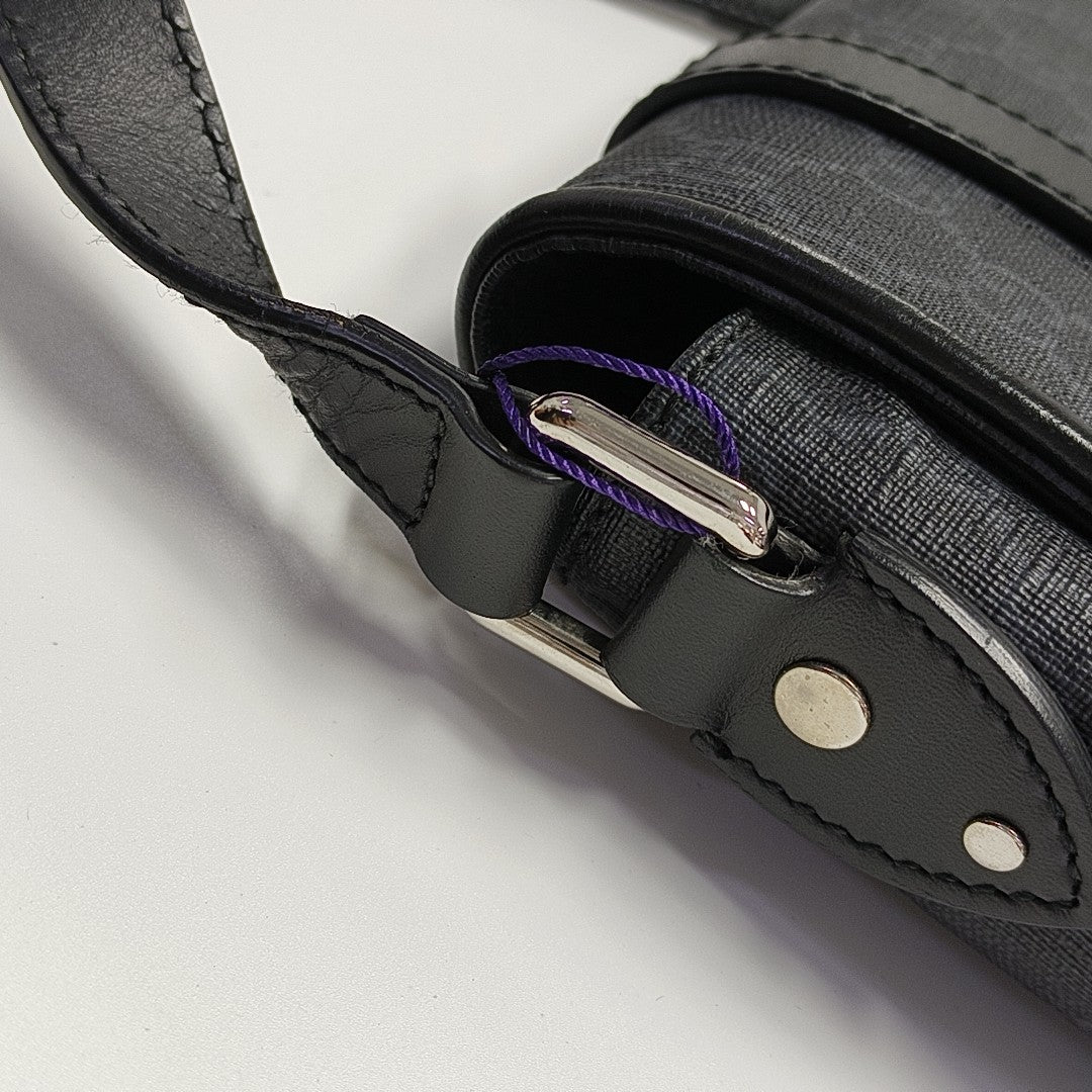 Monogram Coated Canvas Shoulder Bag Black