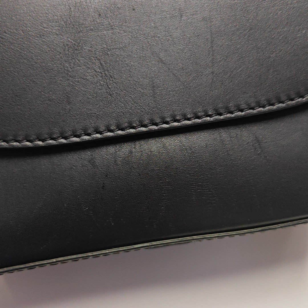Square Stone Calfskin Black