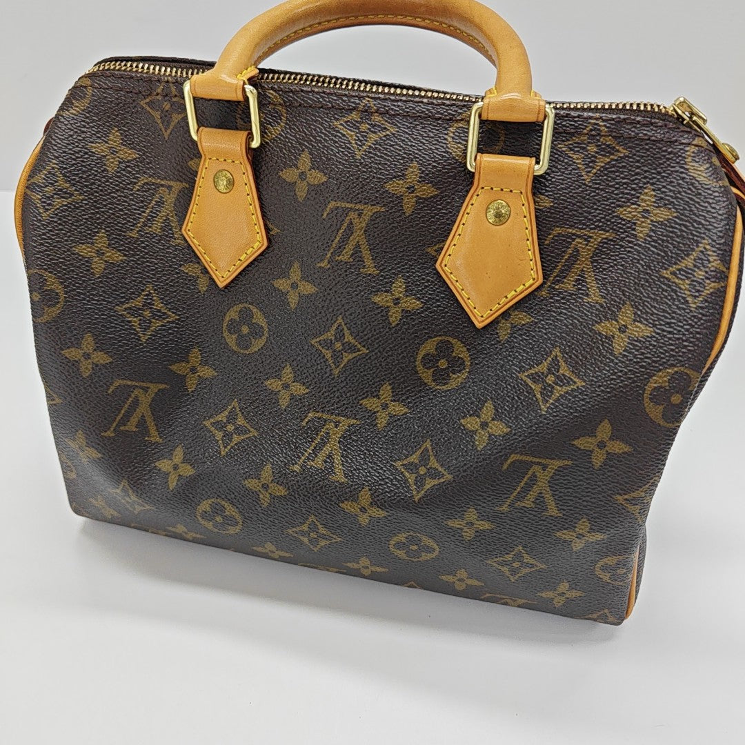 SPEEDY 25 Monogram Coated Canvas Brown