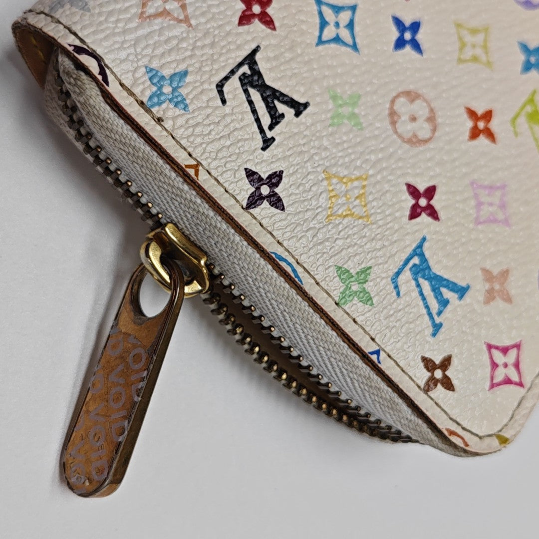 LV × TM ZIPPY Monogram Coated Canvas White Wallet