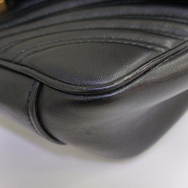 GG Marmont Medium Quilted Calfskin Black