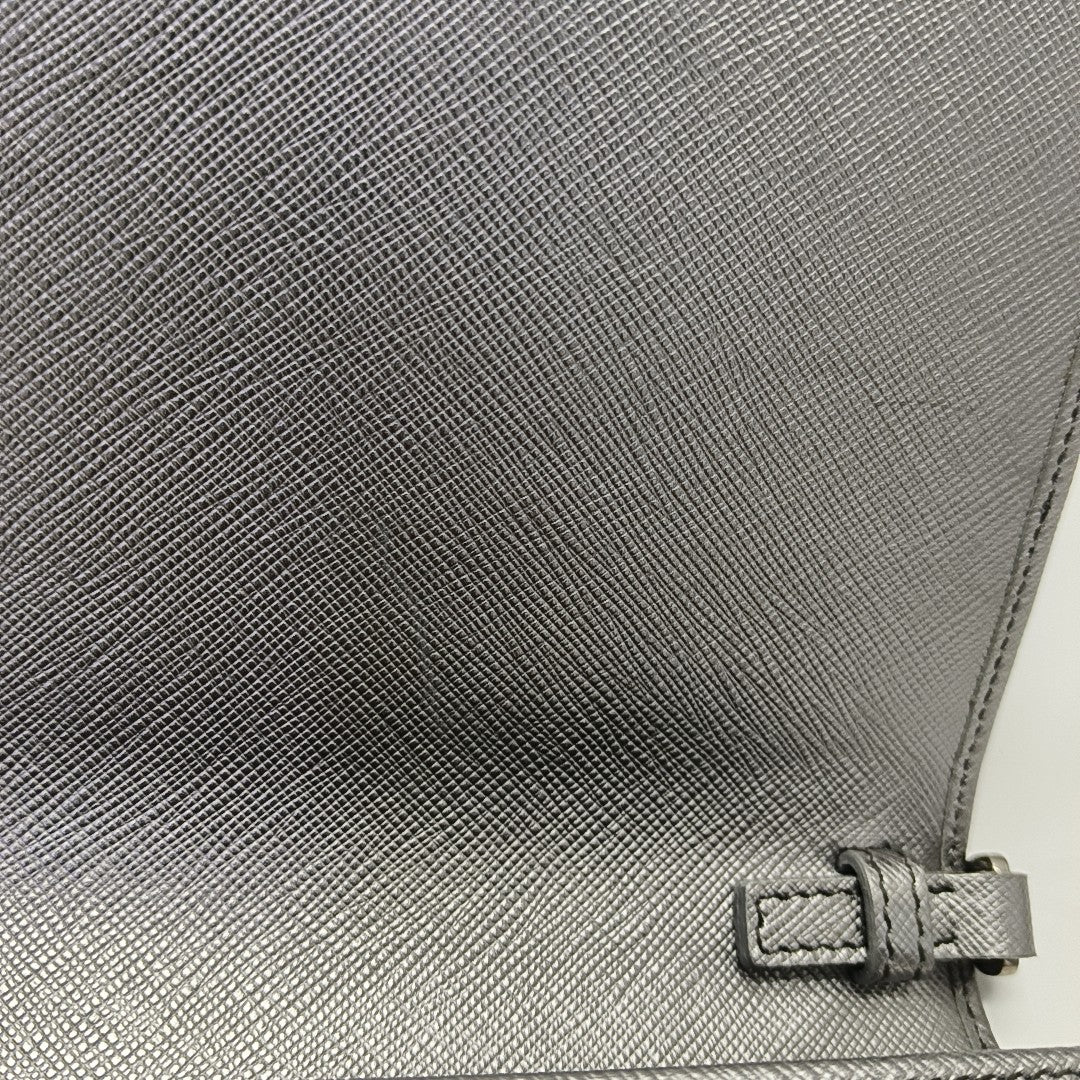 Saffiano Calfskin Shoulder Bag Silver