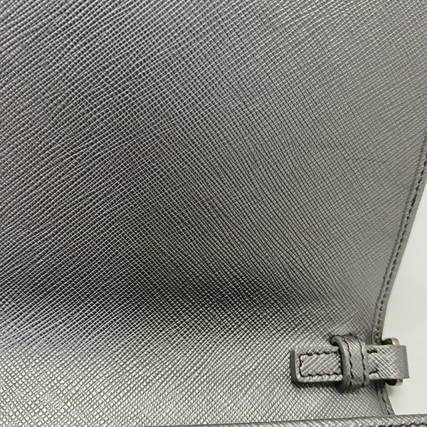 Saffiano Calfskin Shoulder Bag Silver