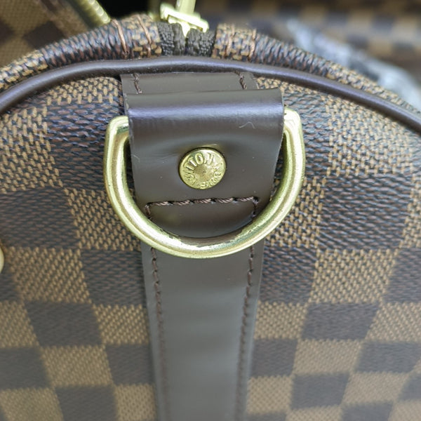 KEEPALL 45 Damier Ebene Coated Canvas Brown