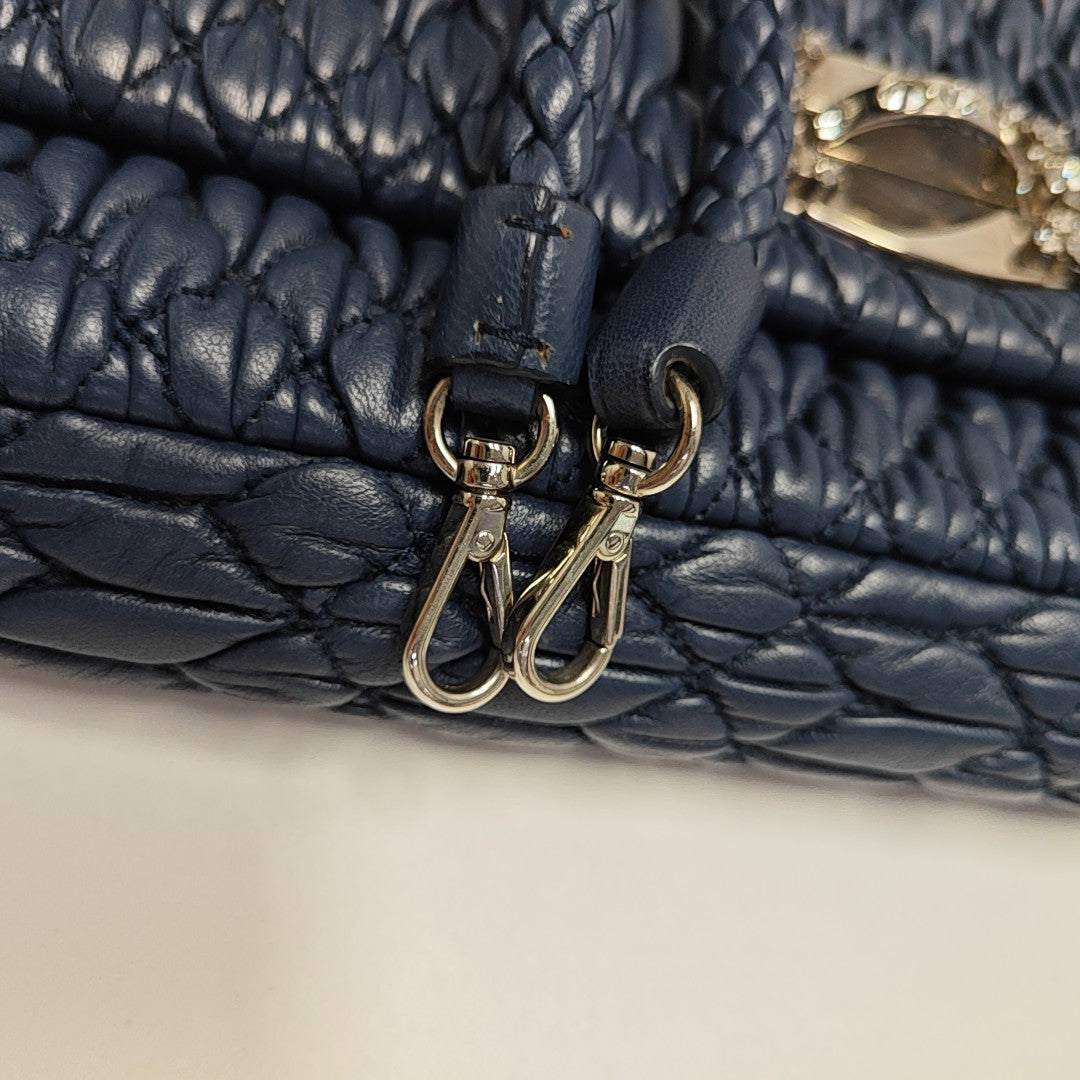 Quilted Lambskin Shoulder Bag Blue
