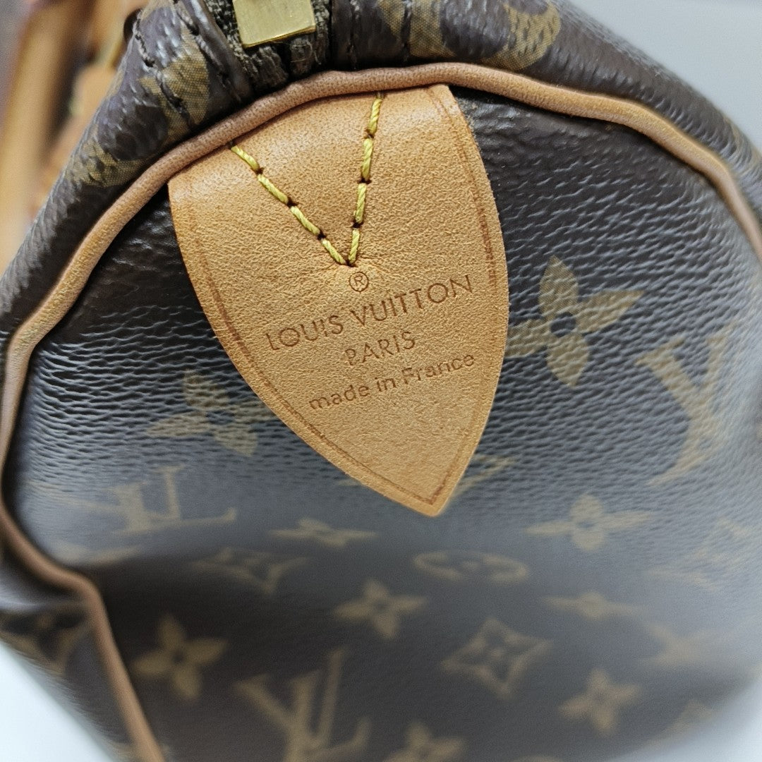 SPEEDY 25 Monogram Coated Canvas Brown