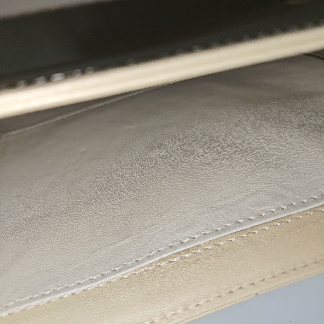 Calfskin Top Handle Bag Beige