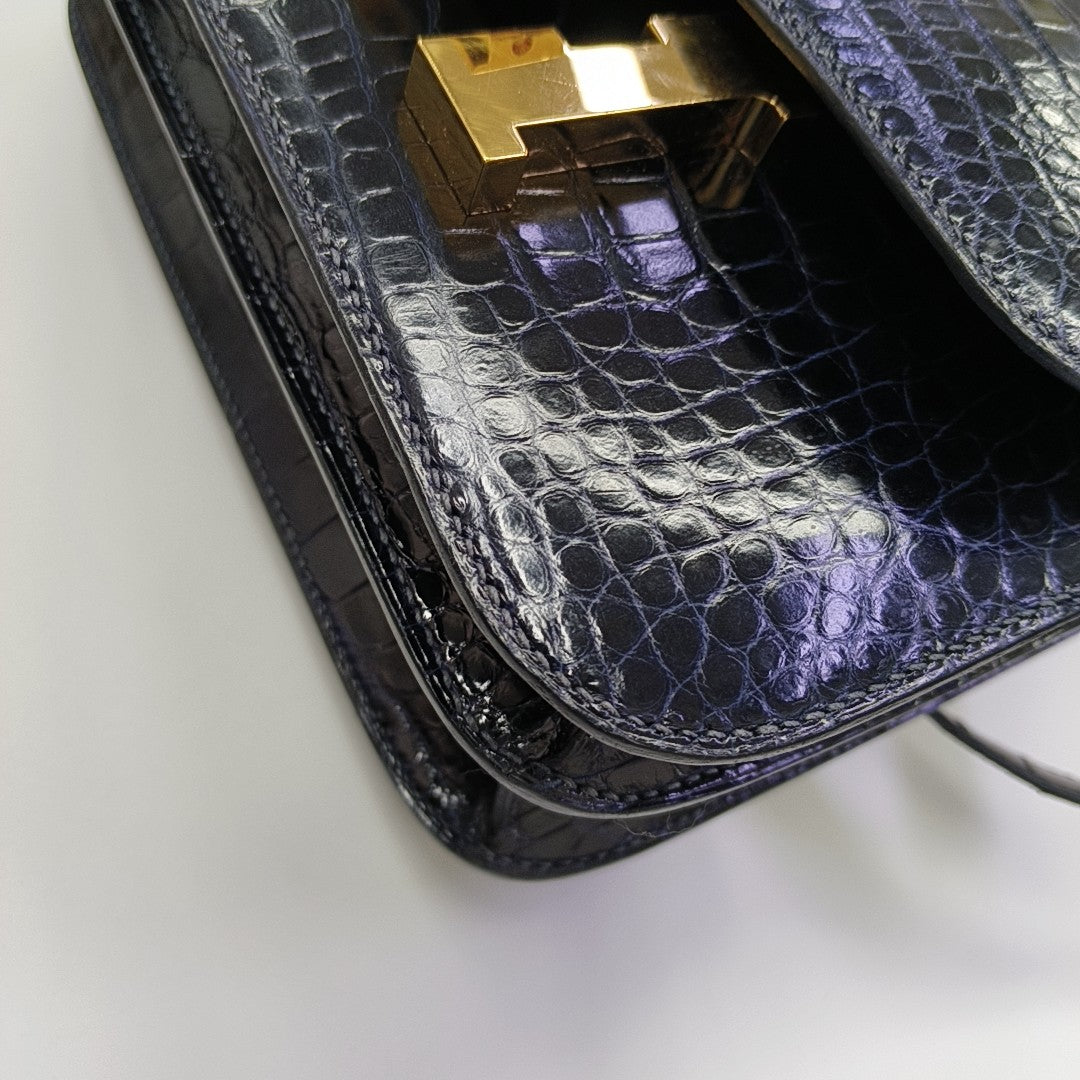 Constance 23 Shiny Porosus Crocodile Blue