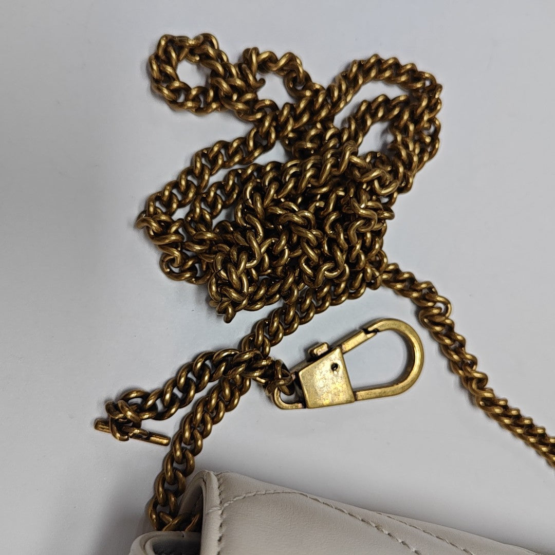 GG Marmont Mini Quilted Calfskin White