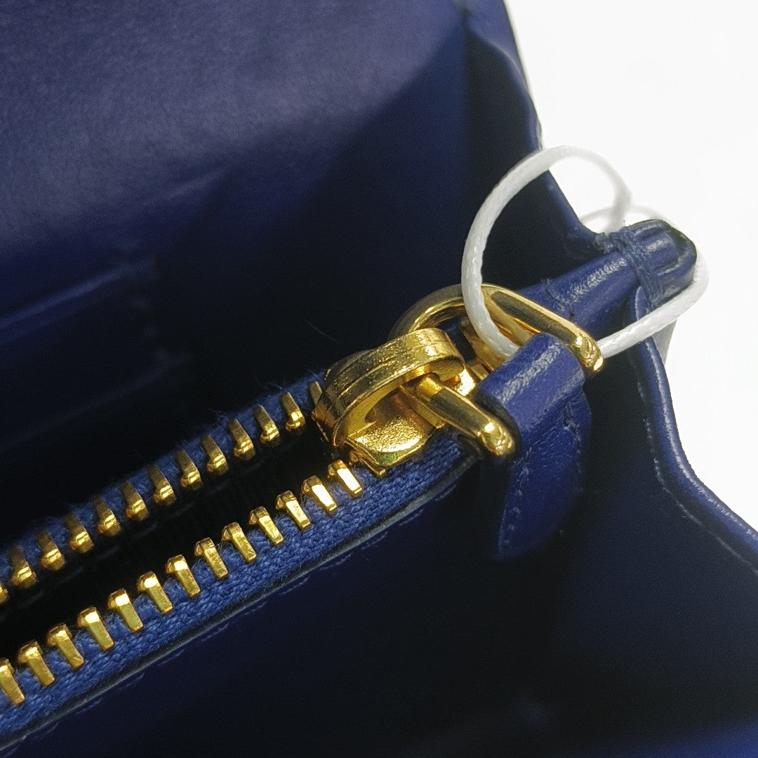 Quilted Fabric Shoulder Bag Blue