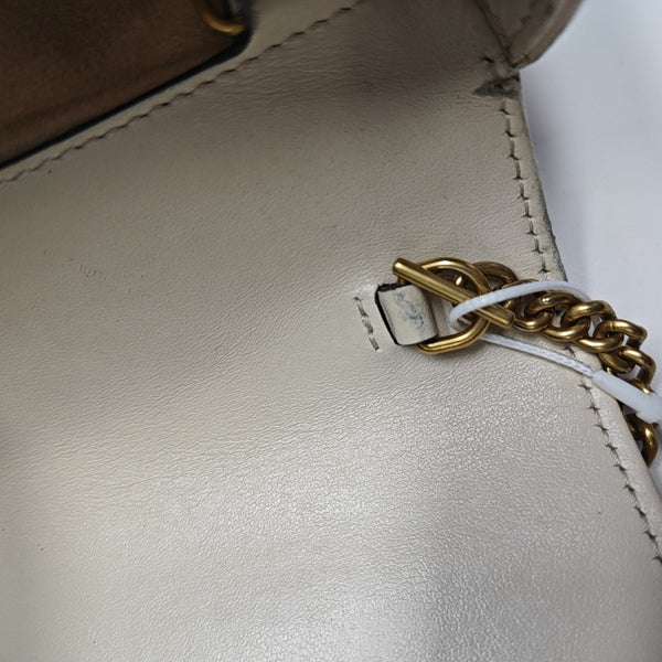 GG Marmont Mini Quilted Calfskin White