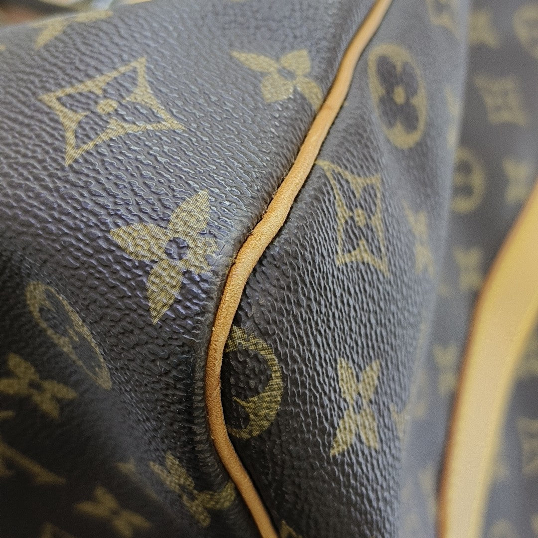 KEEPALL 60 Monogram Coated Canvas Brown