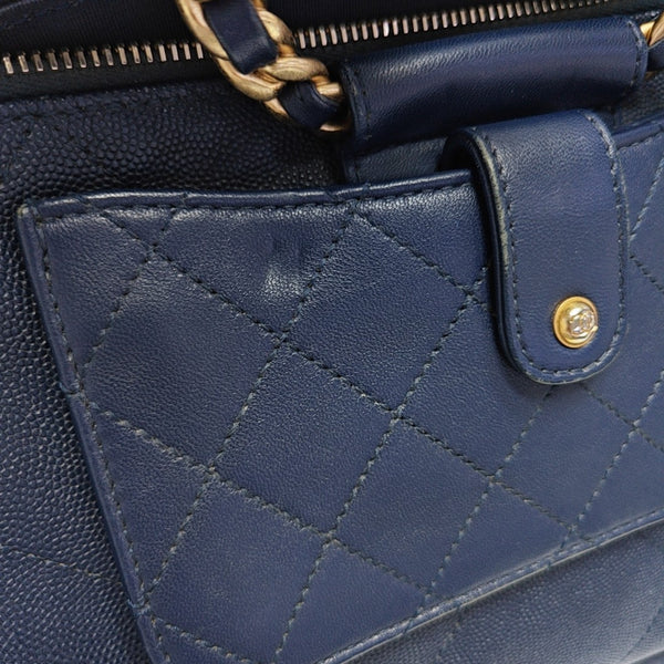 IN THE LOOP Quilted Grained Calfskin Blue