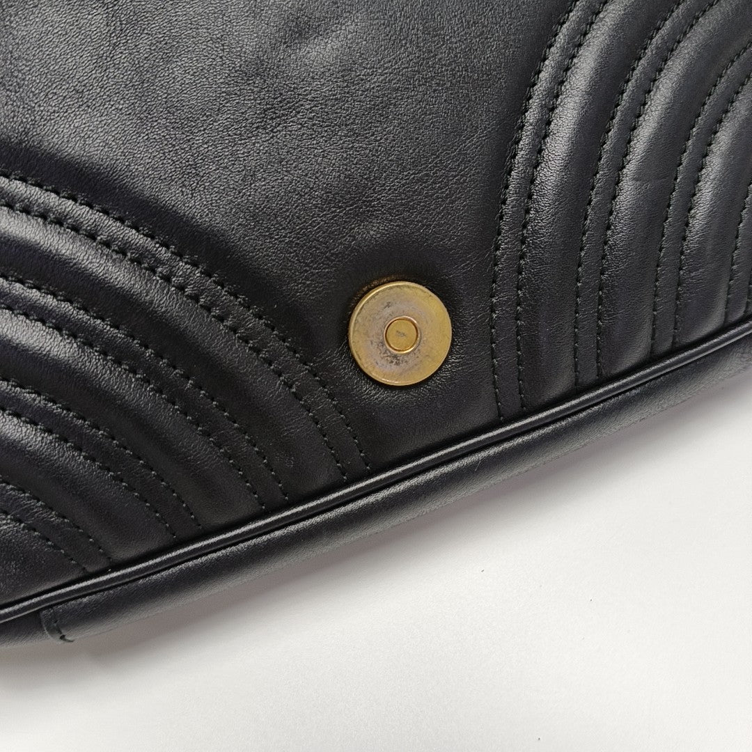 GG Marmont Small Quilted Calfskin Black