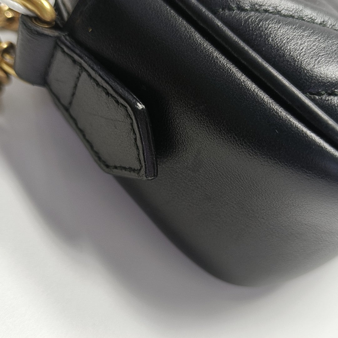 GG Marmont Mini Quilted Calfskin Black