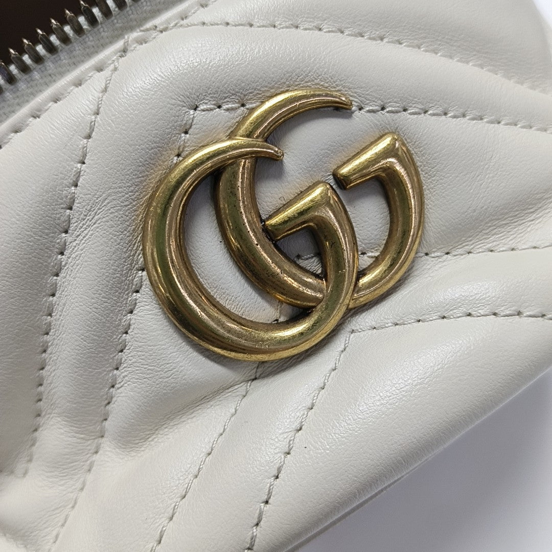 GG Marmont Mini Quilted Calfskin White