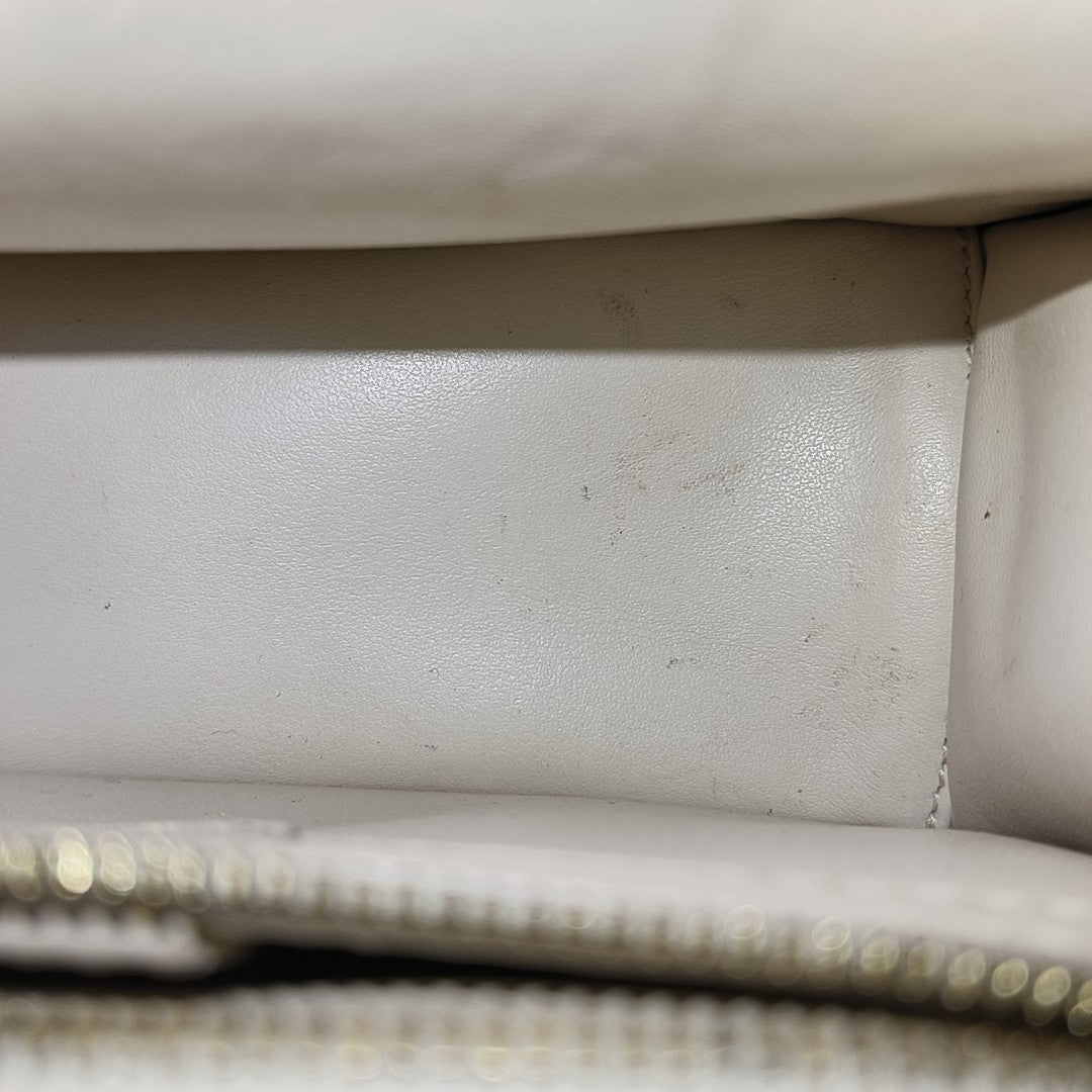 Gancini Quilted Calfskin White