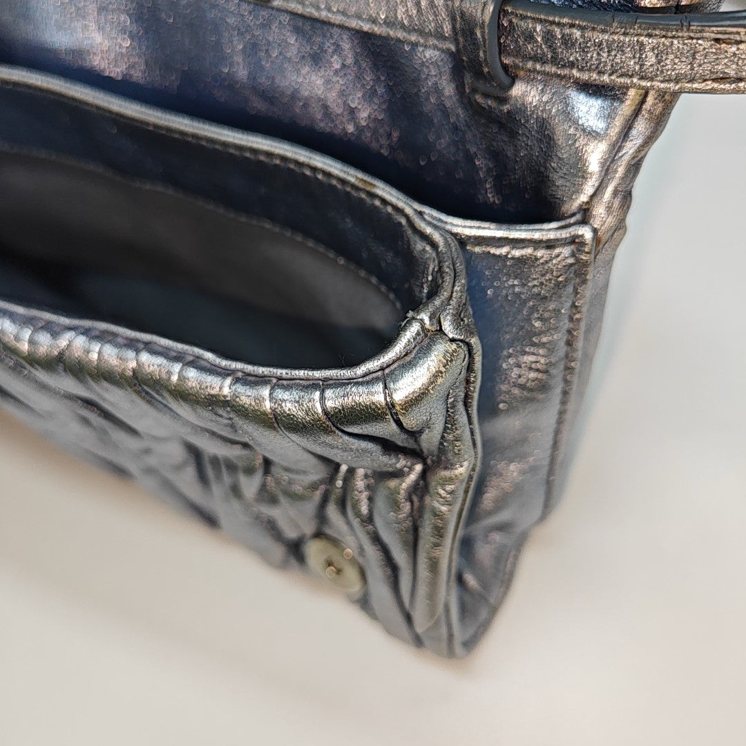 Quilted Lambskin Shoulder Bag Blue