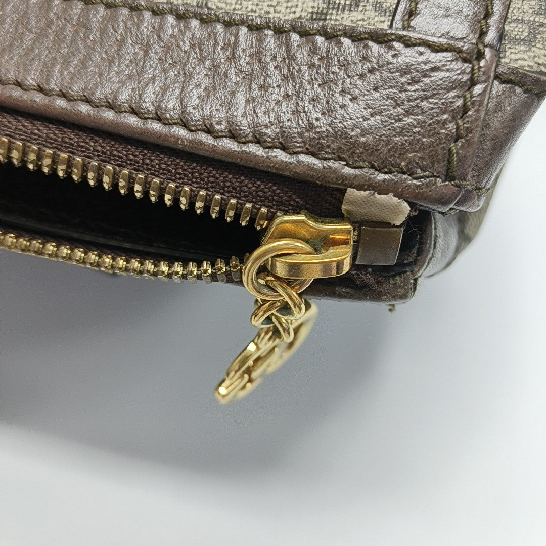 Ophidia Small Monogram Coated Canvas Beige