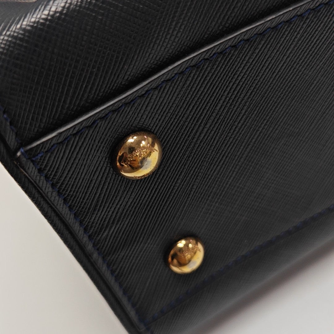 Calfskin Top Handle Bag Blue