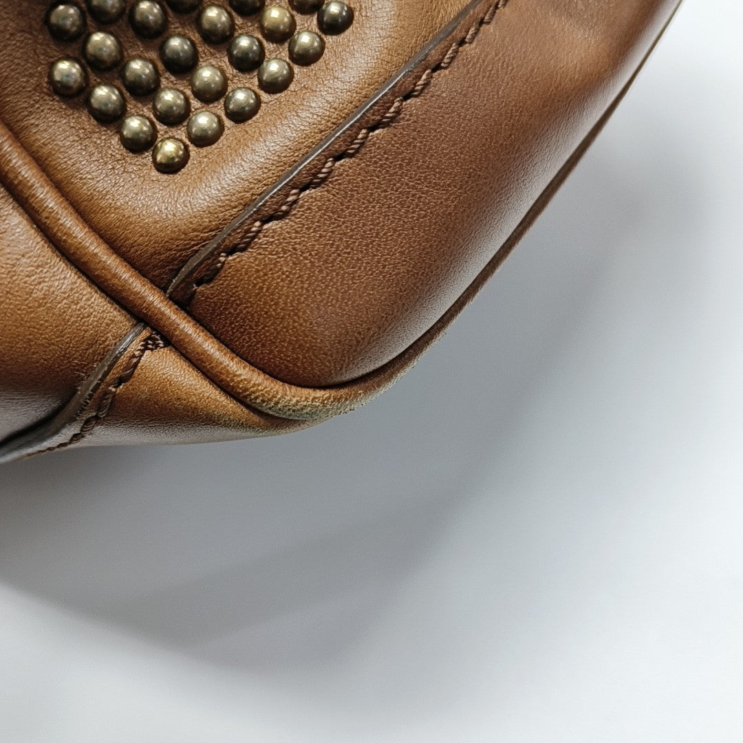 Calfskin Top Handle Bag Brown
