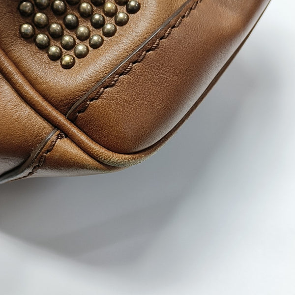 Calfskin Top Handle Bag Brown