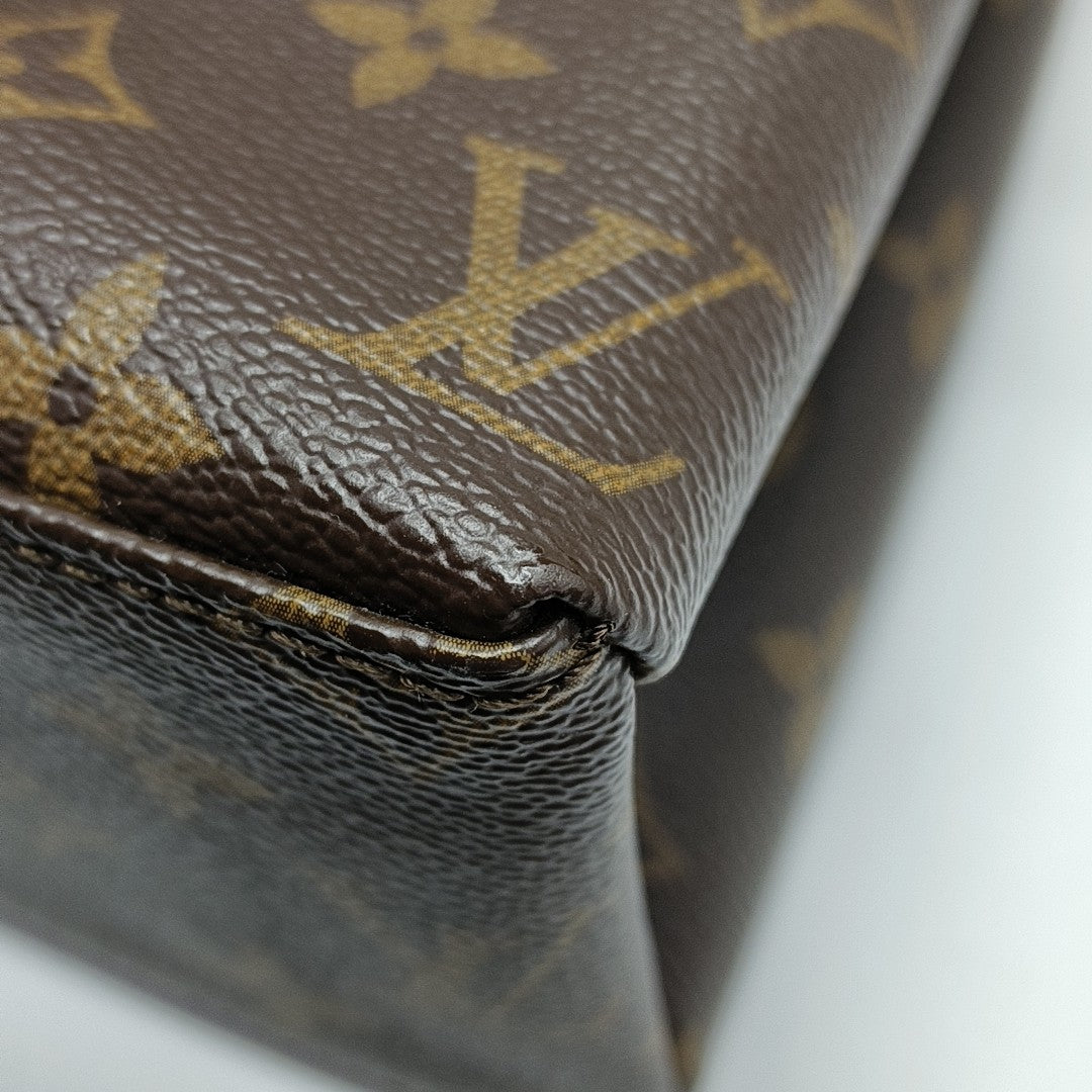 SAINT MICHEL Monogram Coated Canvas Brown
