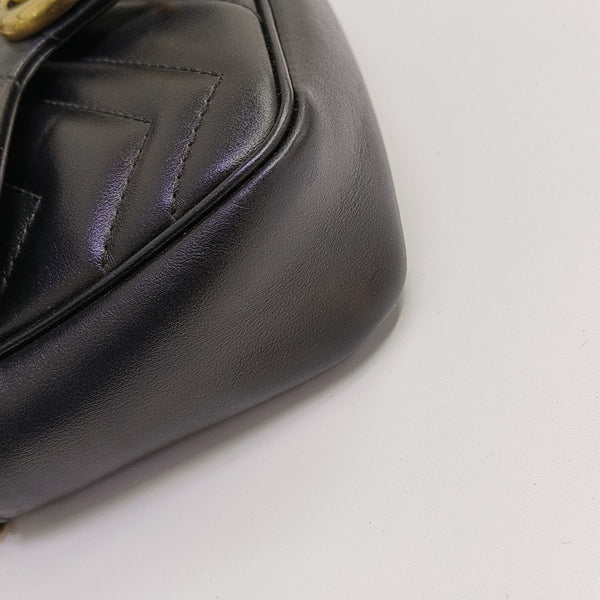GG Marmont Mini Quilted Calfskin Black