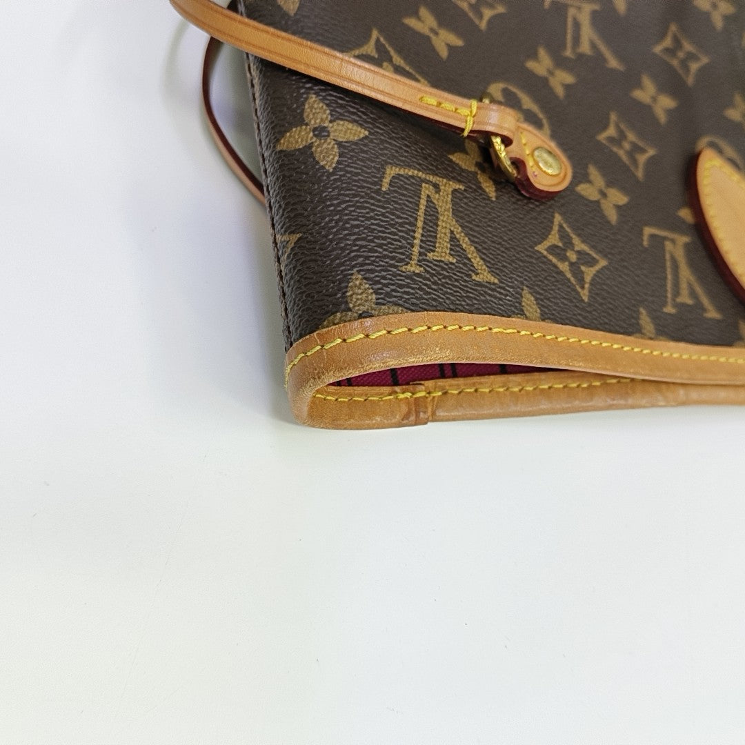 NEVERFULL MM Monogram Coated Canvas Brown