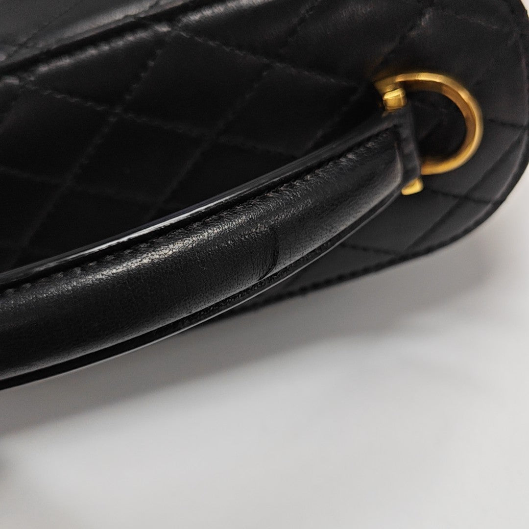 80'S VANITY Mini Quilted Lambskin Black