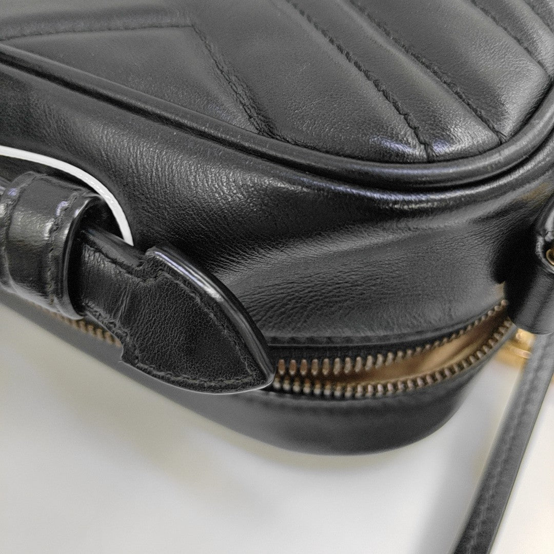 GG Marmont Medium Quilted Calfskin Black