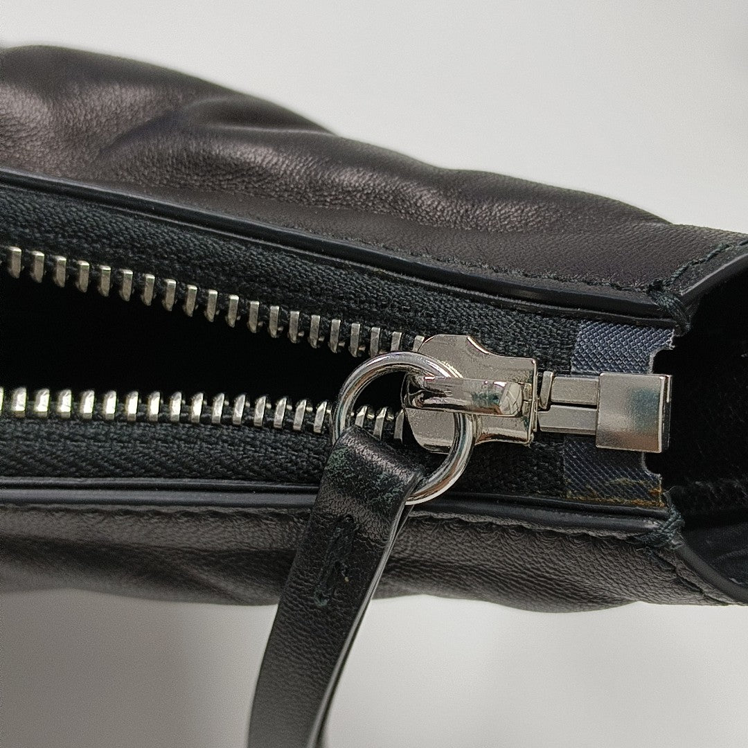 Quilted Leather Shoulder Bag Black
