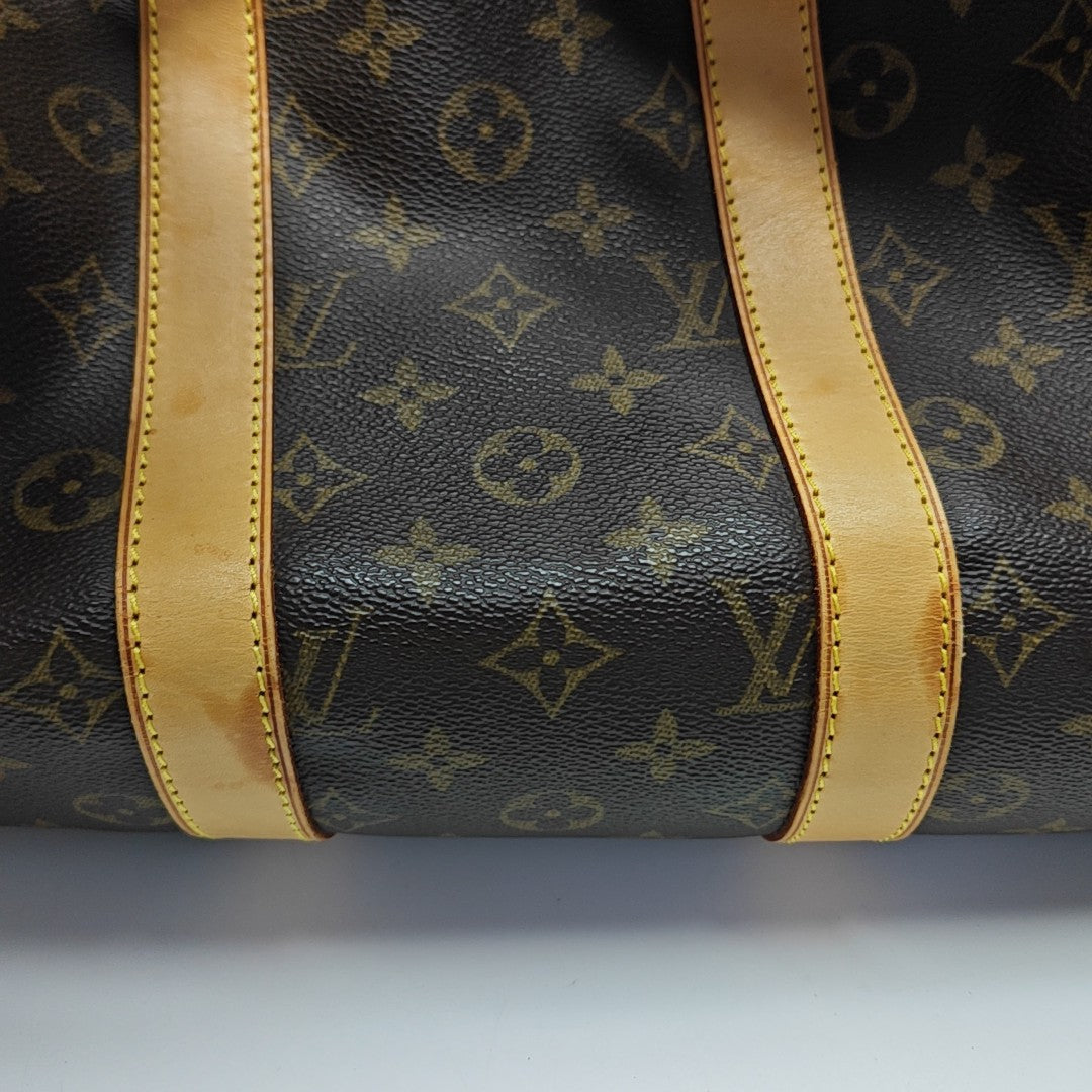 KEEPALL 45 Monogram Coated Canvas Brown