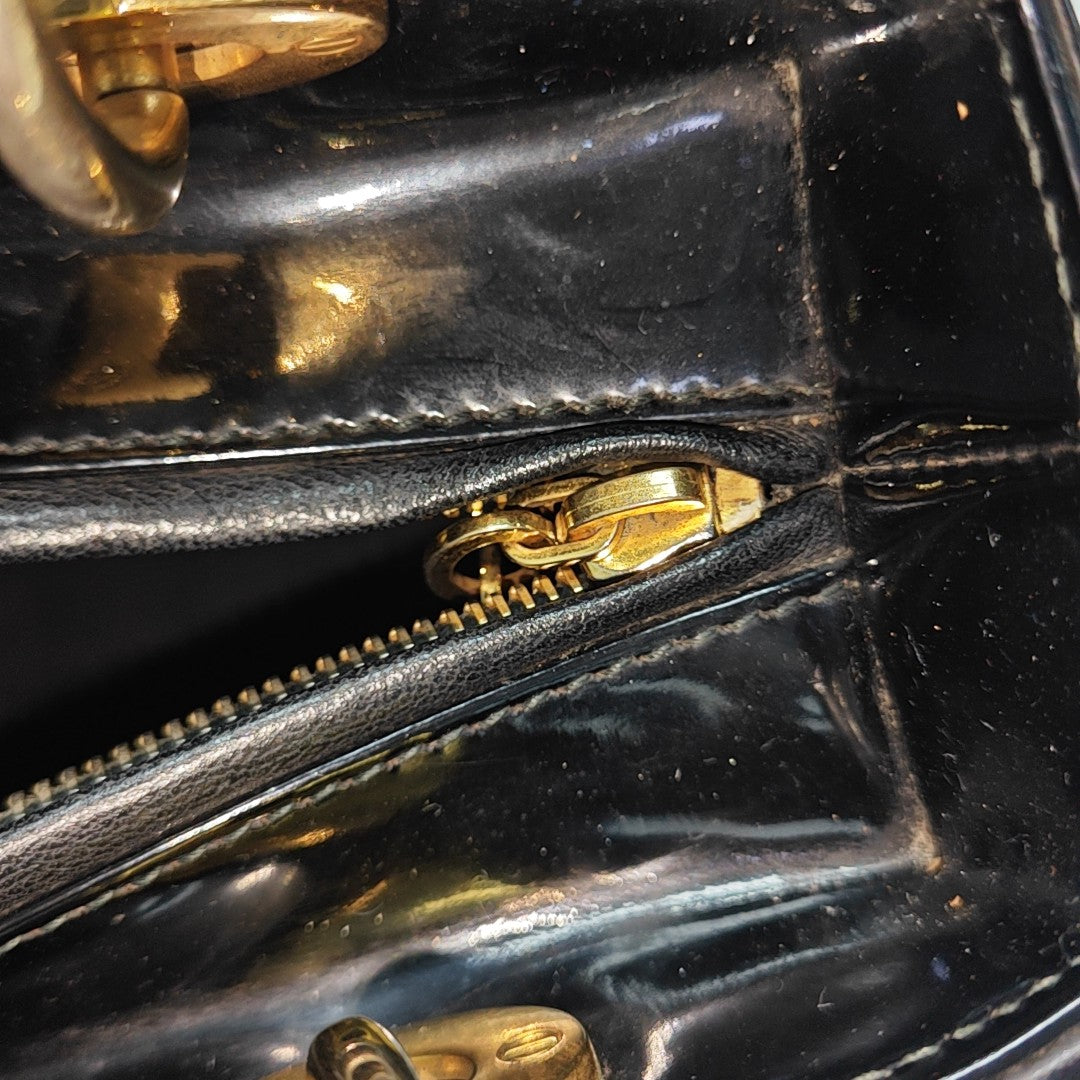 Lady Dior Medium Cannage Patent Leather Black