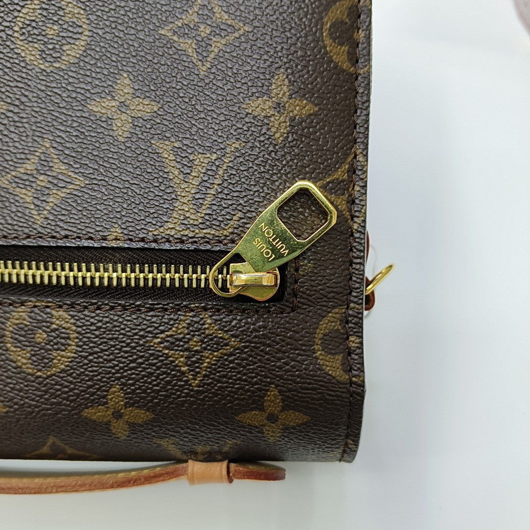 MÉTIS MM Monogram Coated Canvas Brown