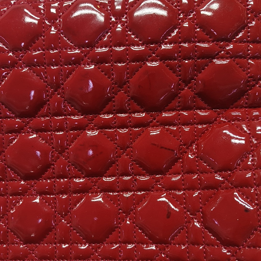 Dior Soft Large Cannage Patent Leather Red