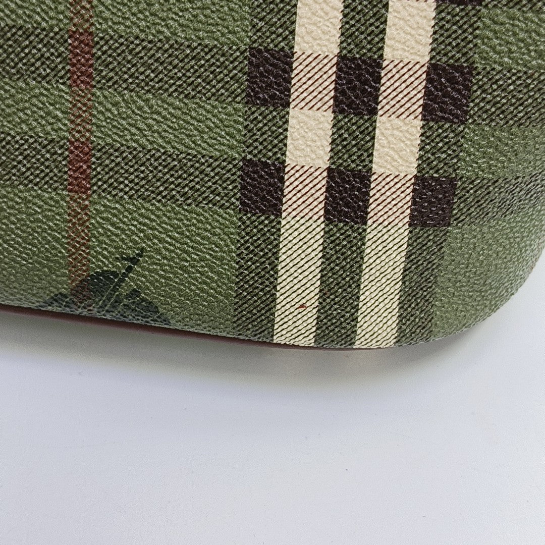 Coated Canvas Shoulder Bag Green